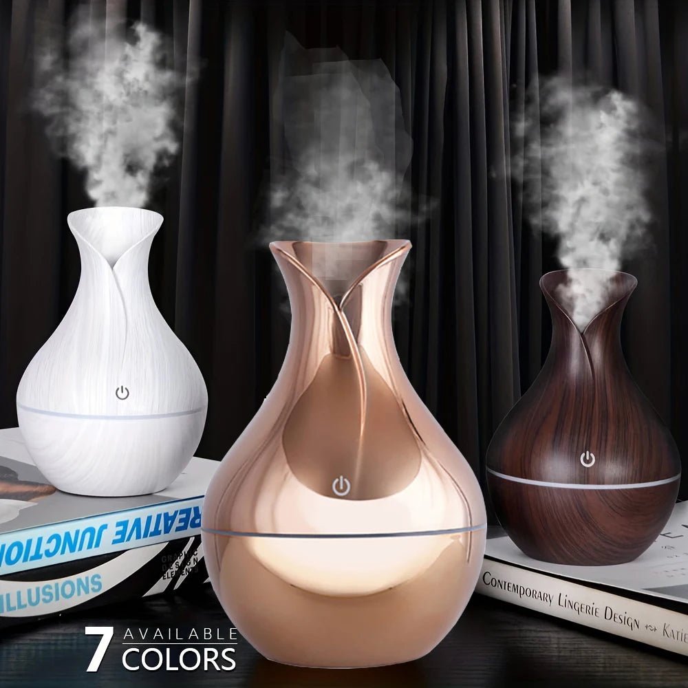 Air humidifier usb mini ultrasonic white transparent Humidifier household atomizer 130ML aromatherapy diffuser colorful lights