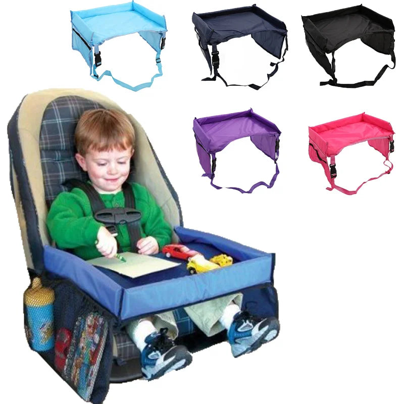 Road Trip Essentials Kids Travel Tray, For Car Seats Large Activity Lap Tray Table Pocket Organizer Loved By Toddlers, Kids